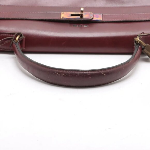 Hermes Kelly 35 Le Tournay Leather Handbag Rouge H - Picture 5 of 14